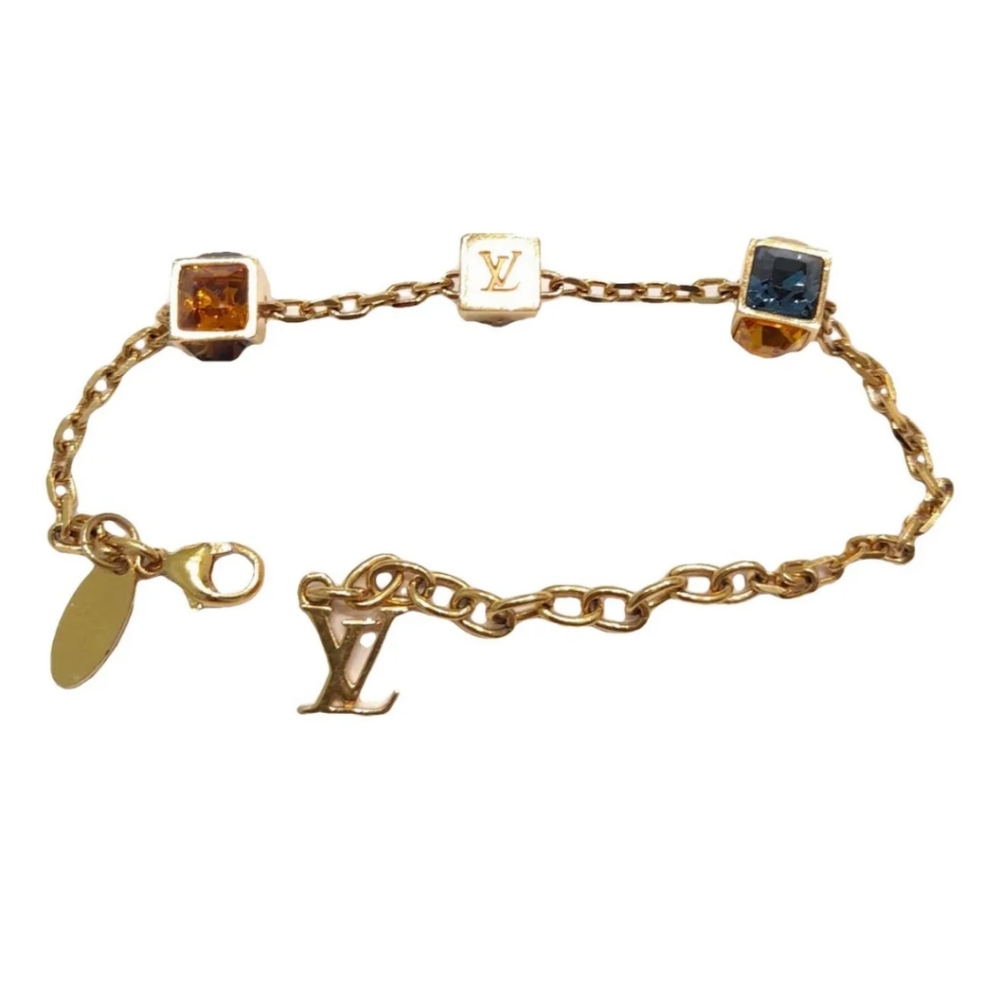 LV Gamble Crystal Gold Tone Bracelet